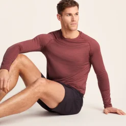 Ace Mens Long Sleeve Performance T-Shirt - Garnet Red