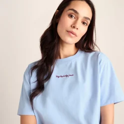 Agnes Womens Relaxed Fit Supersoft Premium T-Shirt - Ash Blue