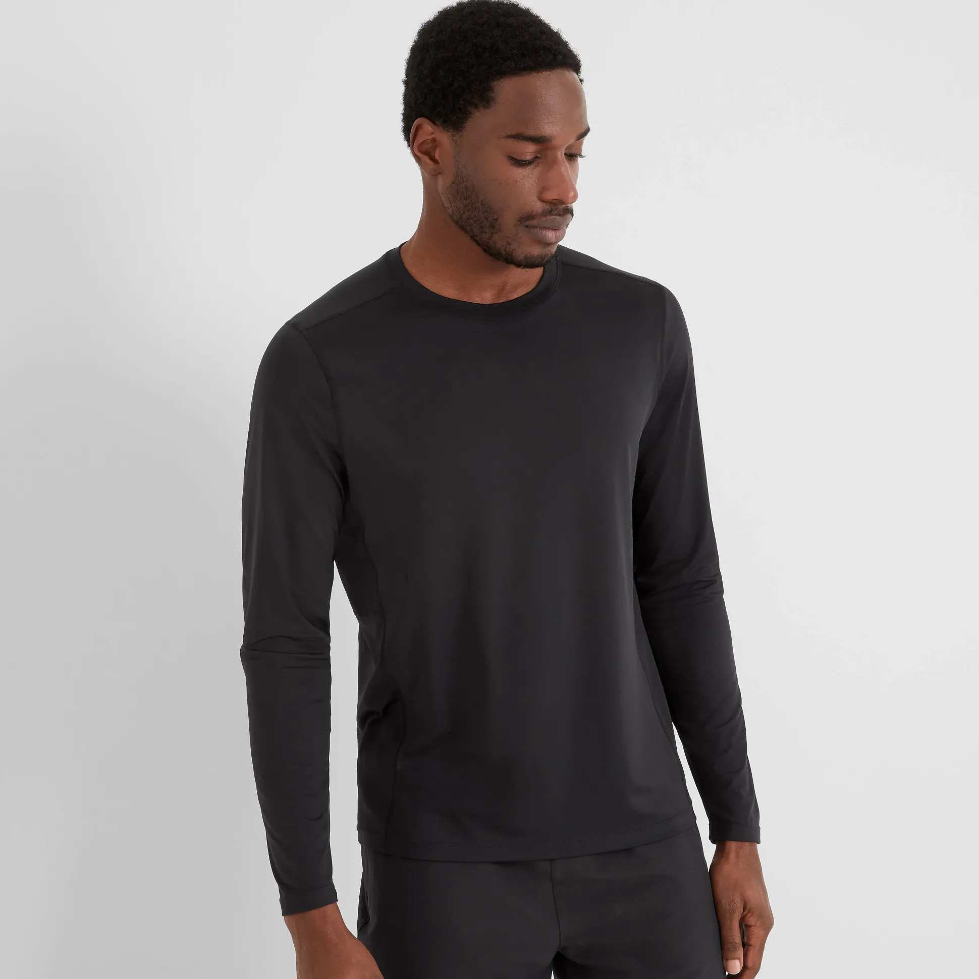 Aller Mens Long Sleeve Performance T-Shirt - Black