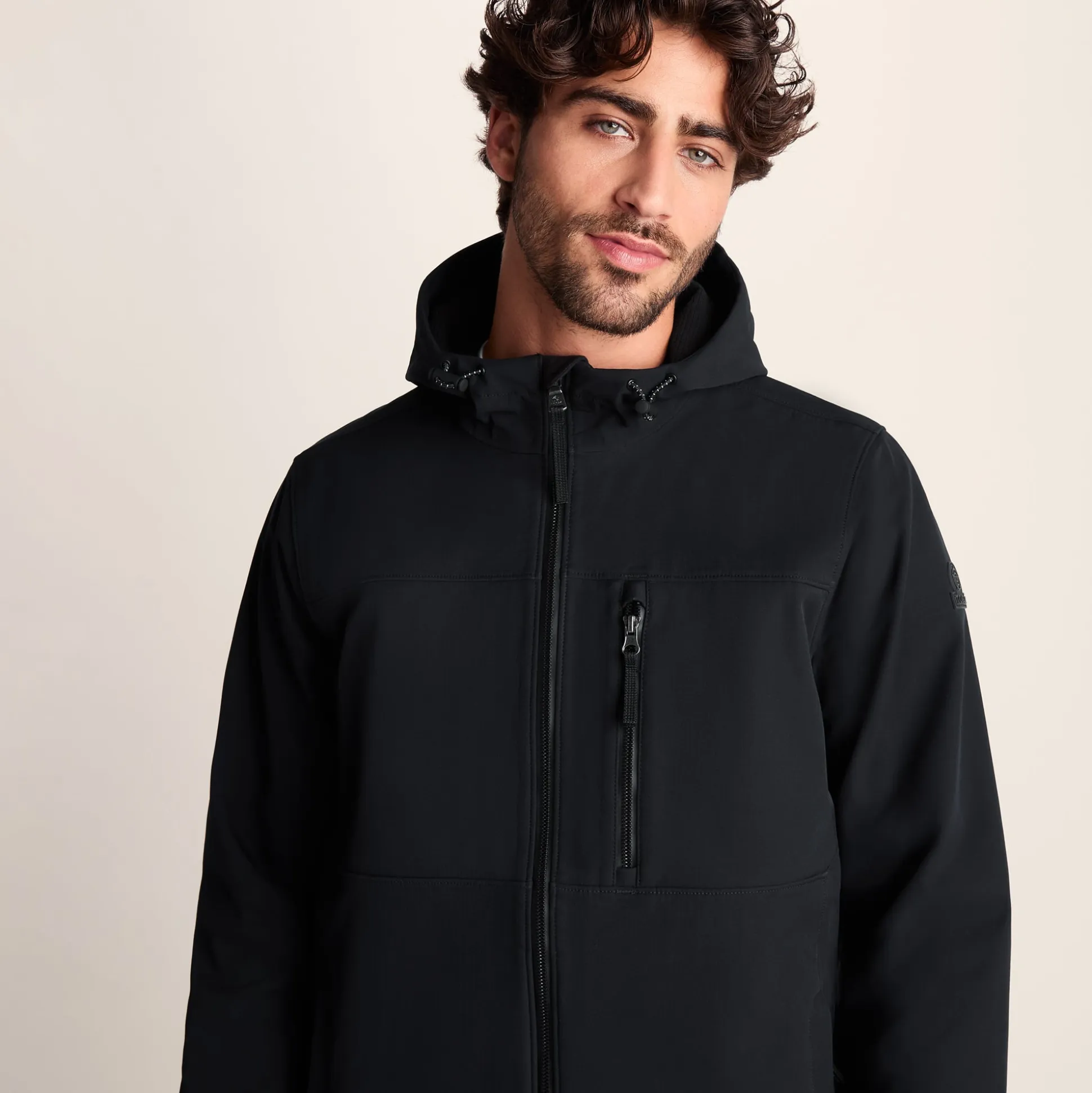 Andro Mens Hooded Waterproof Softshell Jacket - Black