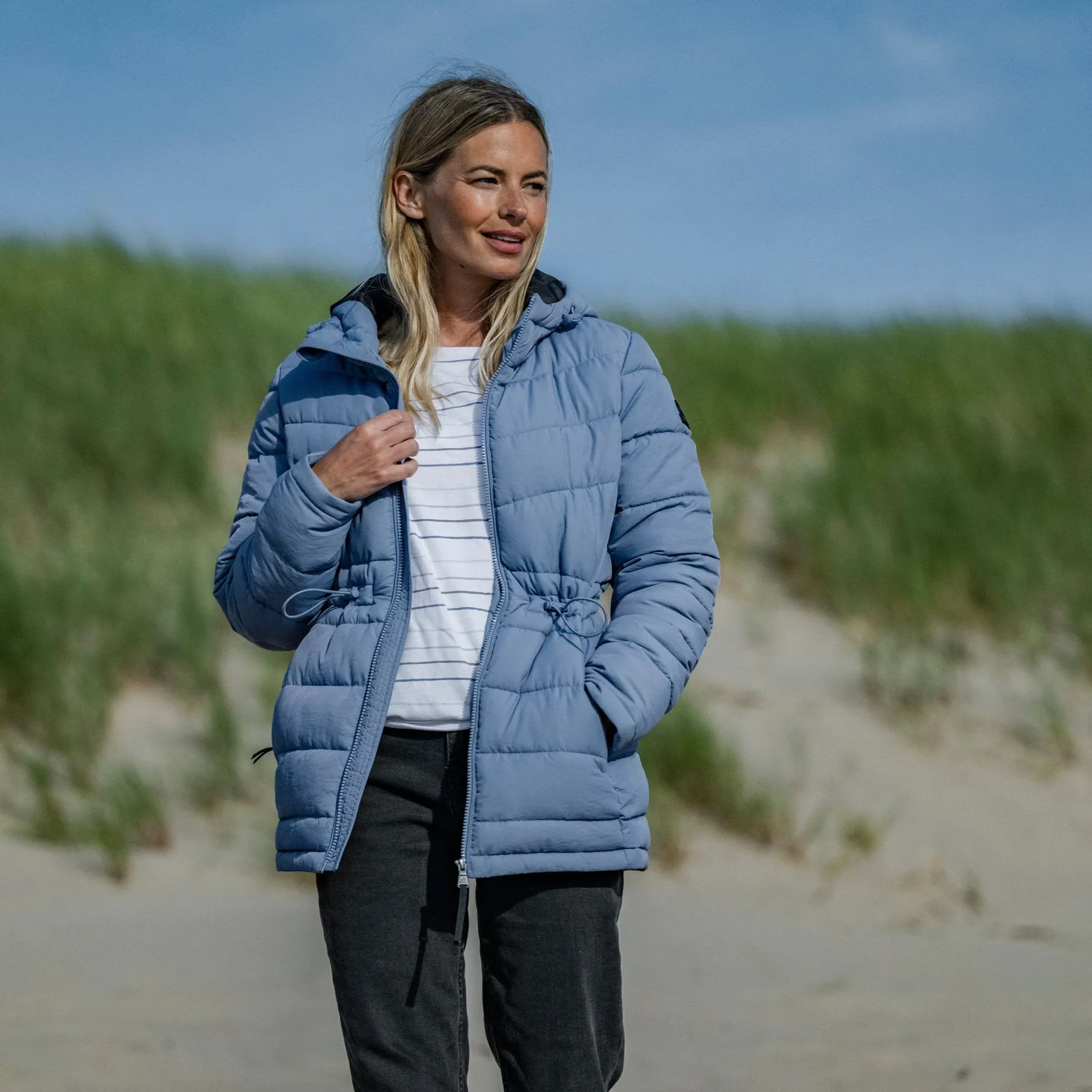 Anthorn Womens Padded Parka - Misty Blue
