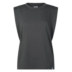 April Womens 100% Cotton Supersoft Boxy Fit Vest - Deep Slate