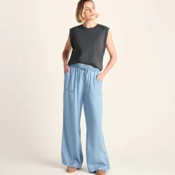 April Womens 100% Cotton Supersoft Boxy Fit Vest - Deep Slate