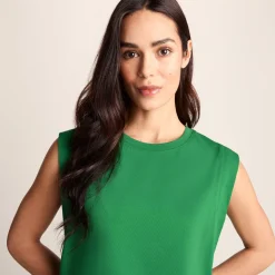 April Womens 100% Cotton Supersoft Boxy Fit Vest - Sage