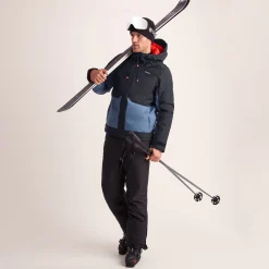 Avoriaz Mens Performance Waterproof Insulated Ski Jacket - Black/Fjord Blue