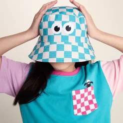 Balkhi Kids Shaun the Sheep Bucket Hat - Spearmint/Woolly Checkerboard