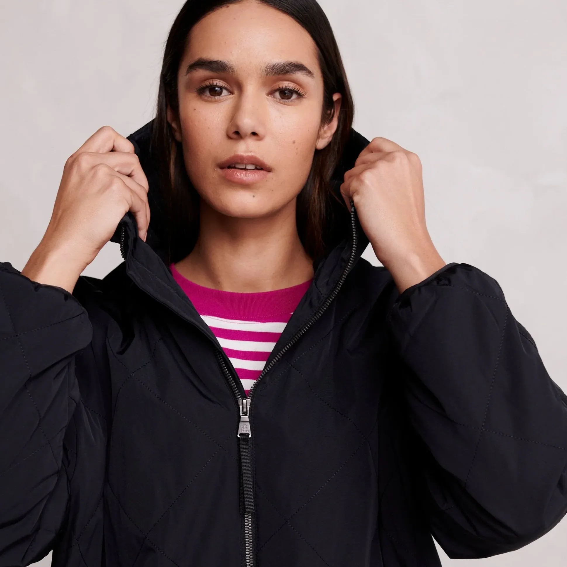 Banton Womens Oversized Shower Resistant Insulated Jacket - Black