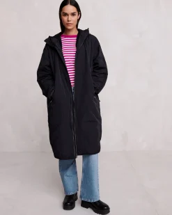 Banton Womens Oversized Shower Resistant Insulated Jacket - Black
