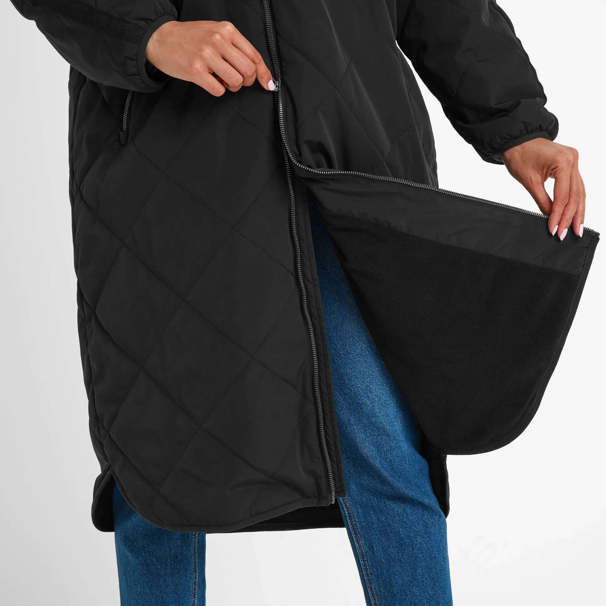 Banton Womens Oversized Shower Resistant Insulated Jacket - Black