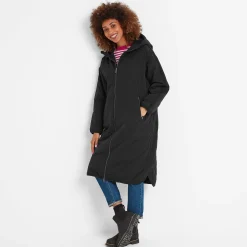 Banton Womens Oversized Shower Resistant Insulated Jacket - Black