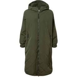 Banton Womens Oversized Shower Resistant Insulated Jacket - Dark Green