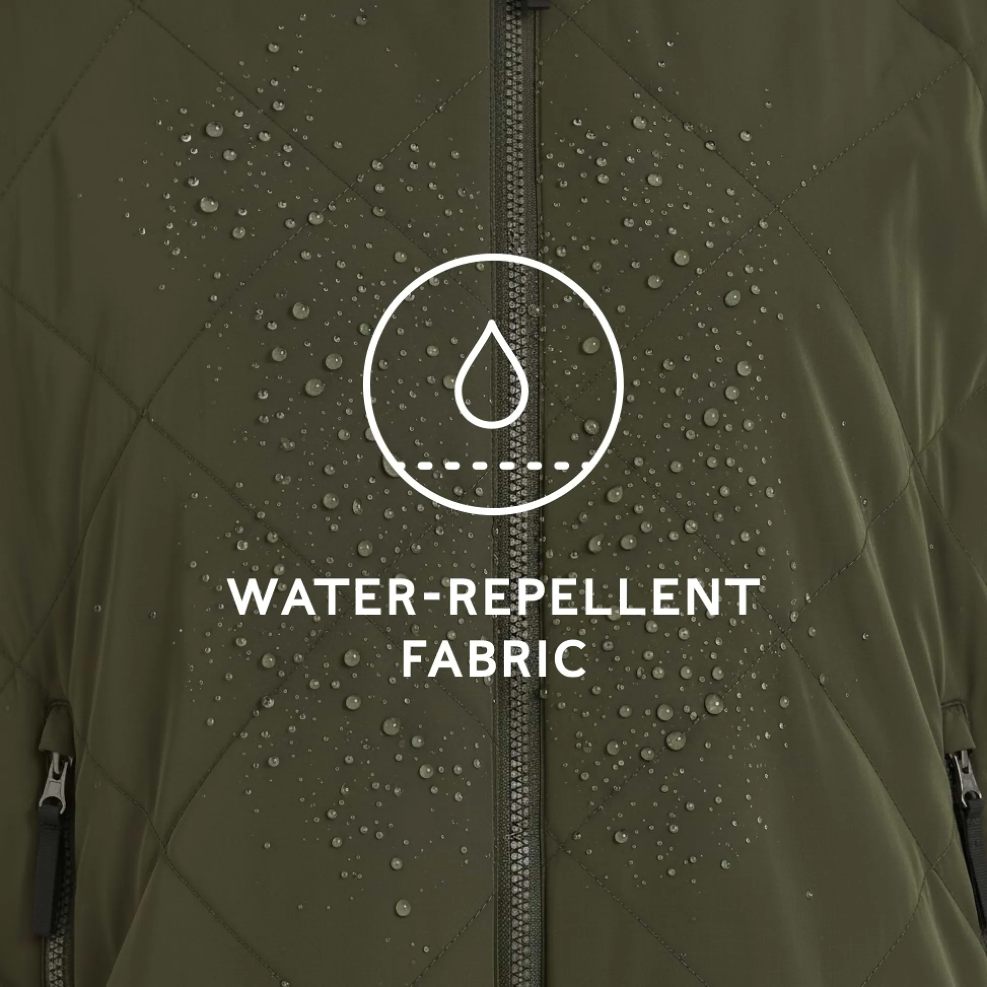 Banton Womens Oversized Shower Resistant Insulated Jacket - Dark Green