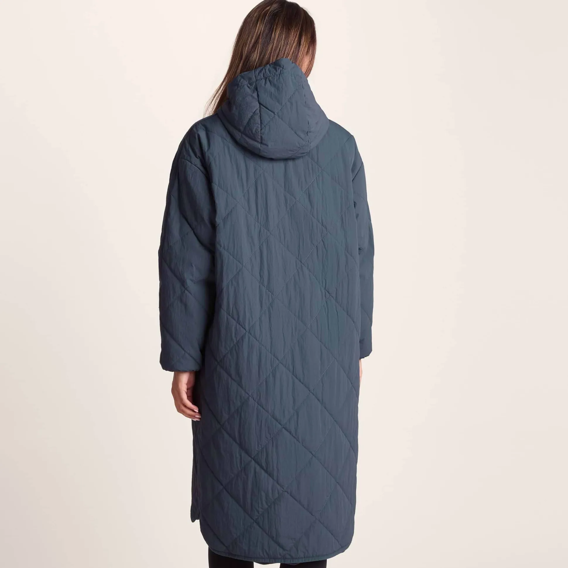 Banton Womens Oversized Shower Resistant Insulated Jacket - Washed Blue