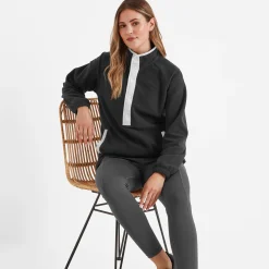 Beasly Womens Half Zip Fleece - Black