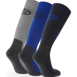 Bergenz 3 Pack Mens Ski Socks - Dark Indigo/Royal Blue/Light Grey Marl