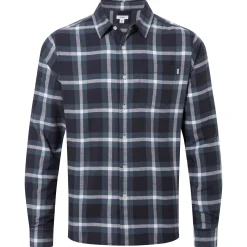 Bertram Mens Long Sleeve Cotton Flannel Shirt - Arctic Blue Check