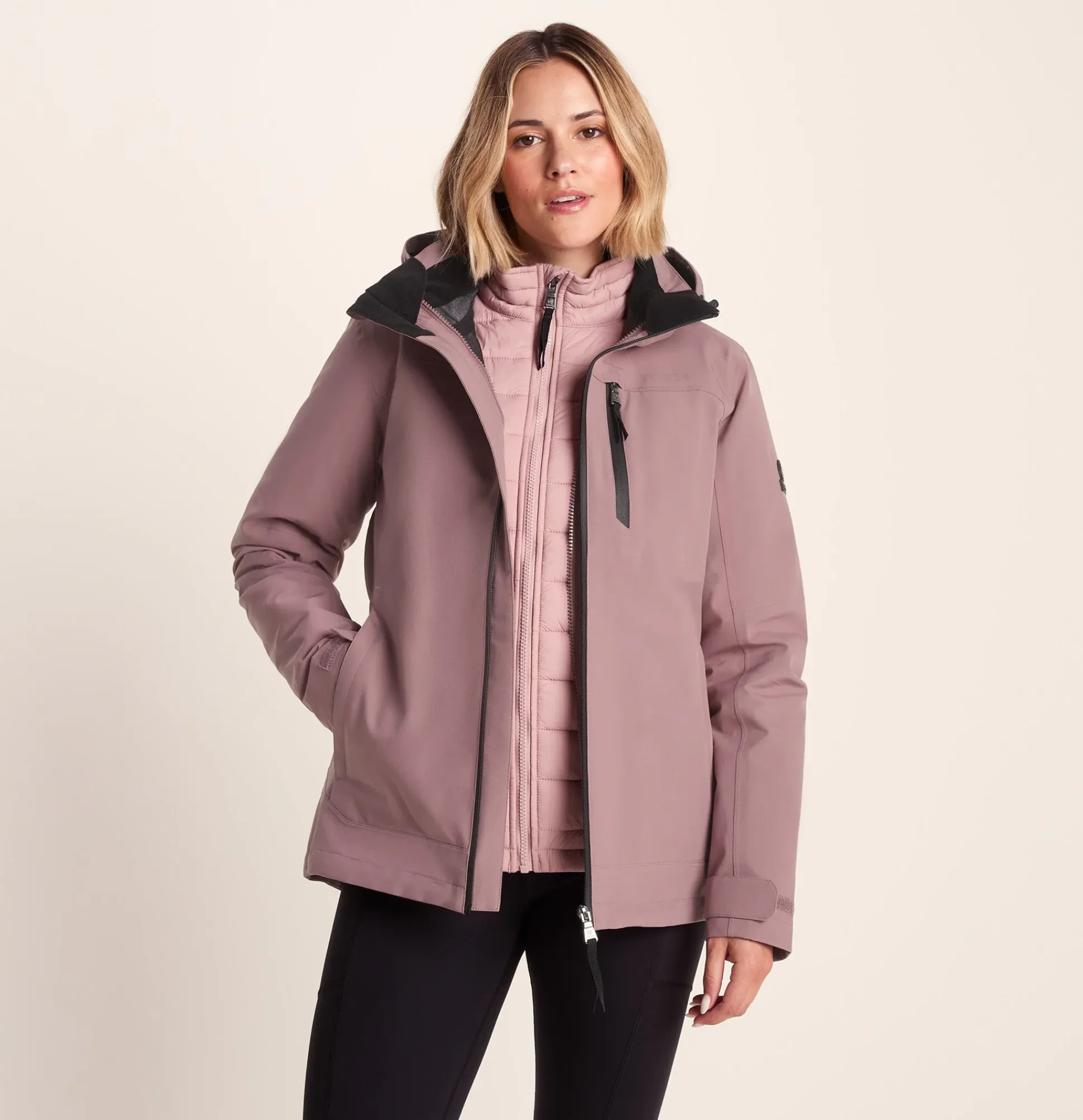 Beverley Womens 3-in-1 Waterproof Jacket - Mauve