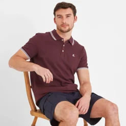 Biston Mens 100% Cotton Pique Polo Shirt - Deep Port