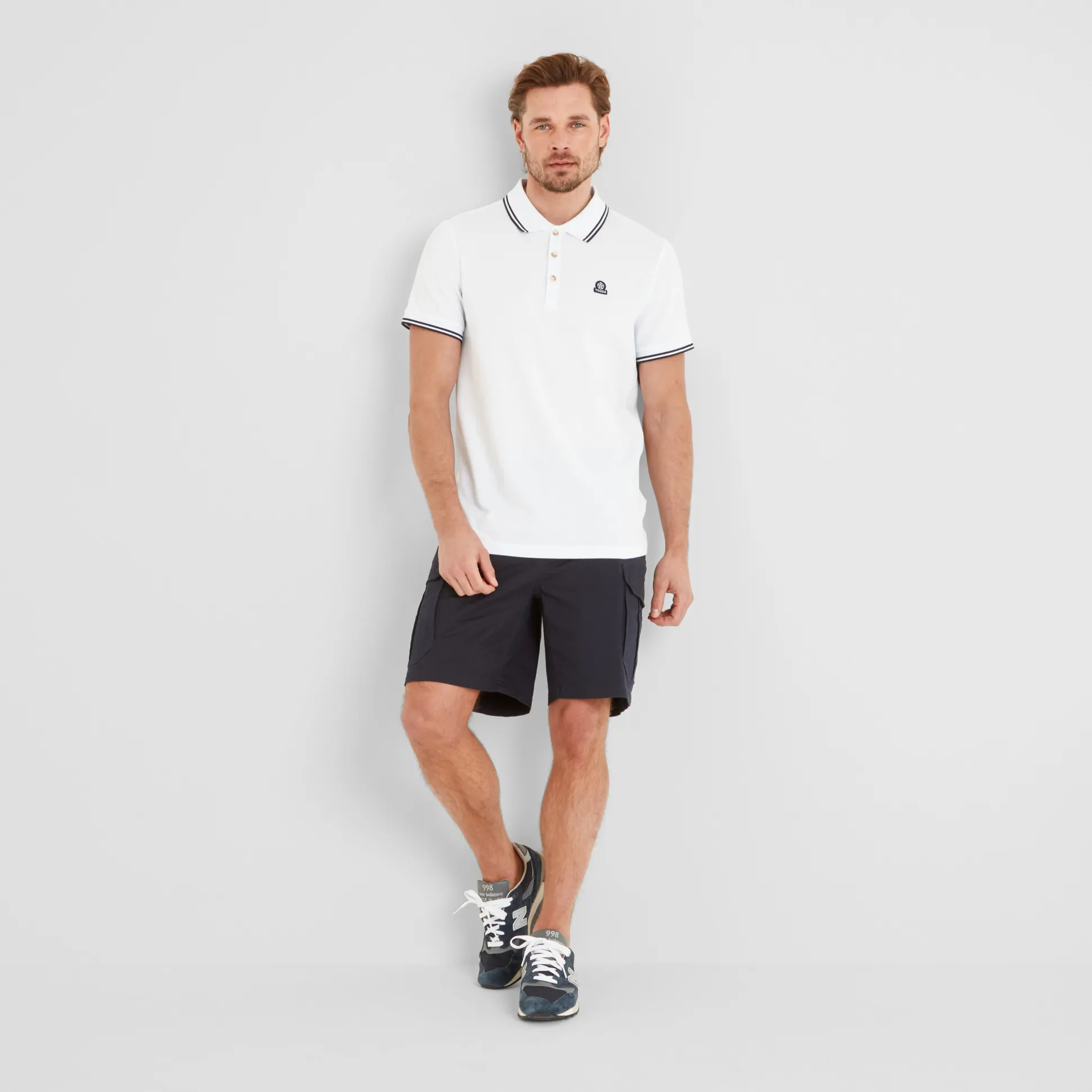 Biston Mens 100% Cotton Pique Polo Shirt - Optic White