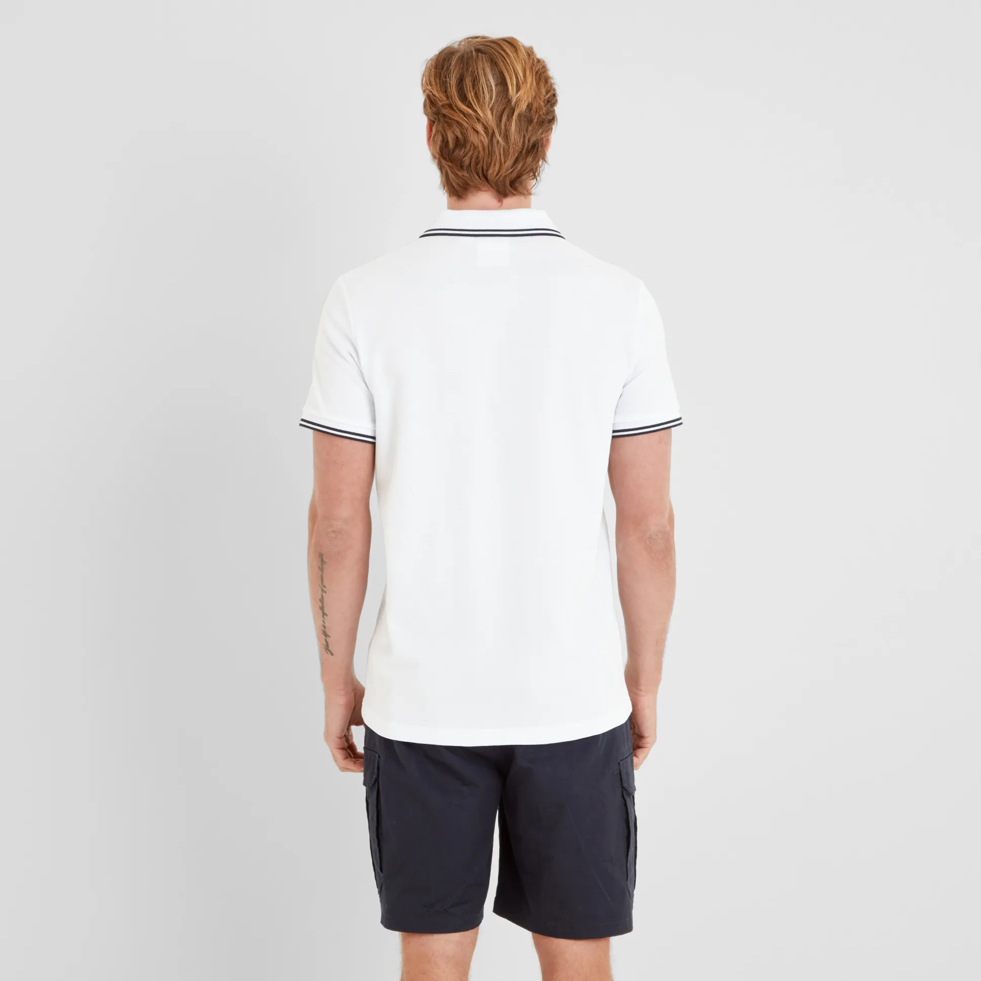 Biston Mens 100% Cotton Pique Polo Shirt - Optic White