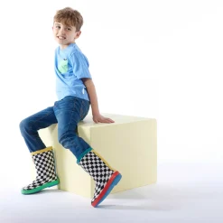 Border Kids Shaun the Sheep Wellies - Black White Checkerboard