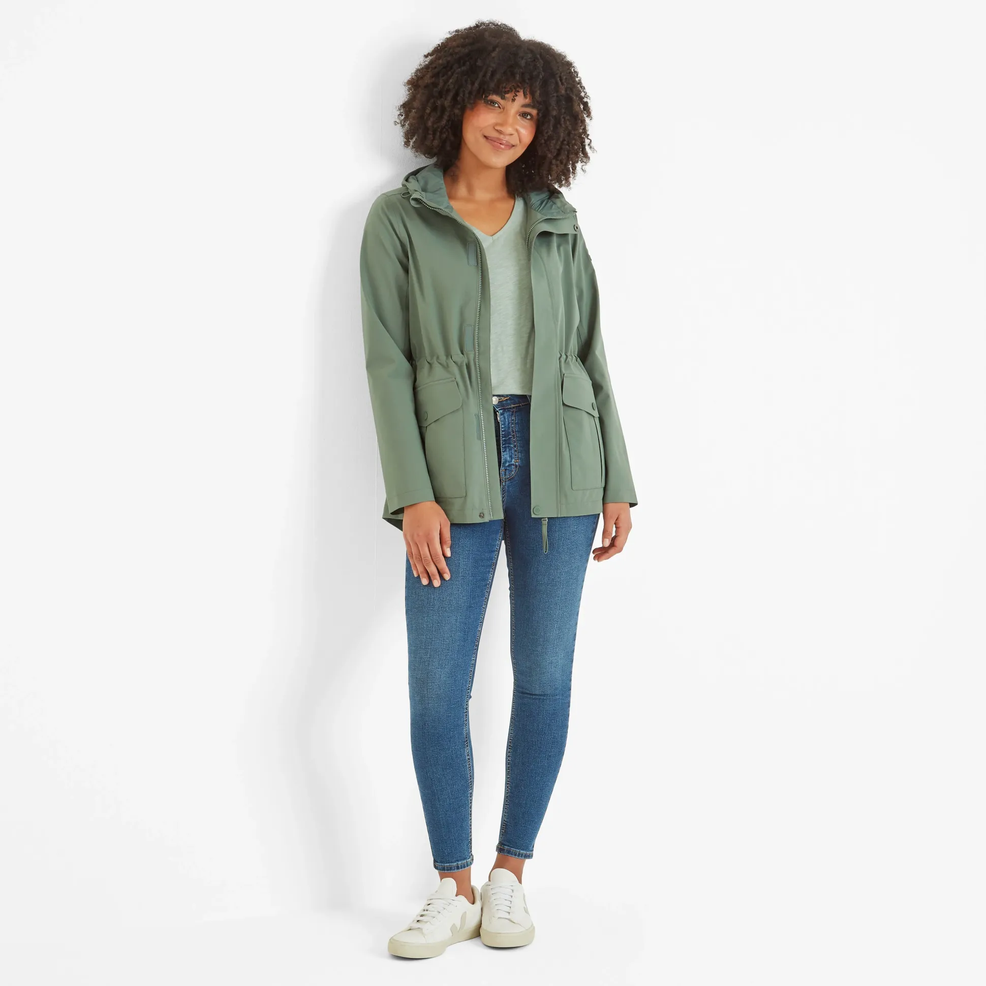 Burradon Womens Waterproof Jacket - Light Forest