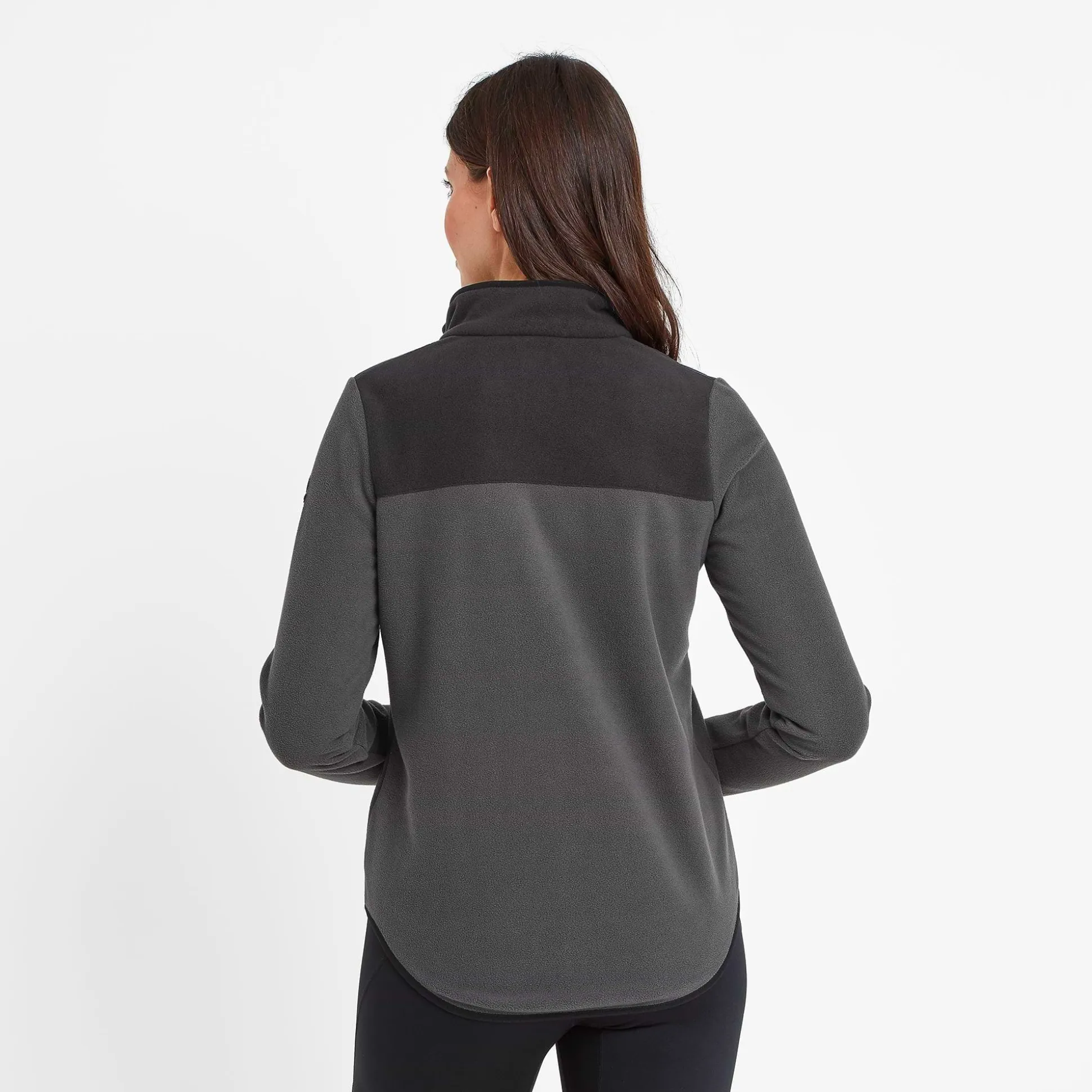 Carty Womens Colour Block Fleece Jacket - Washed Black/Black