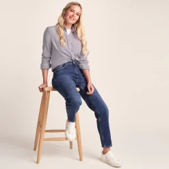 Caswell Womens Long Sleeve Cotton Herringbone Shirt - Lavender Grey