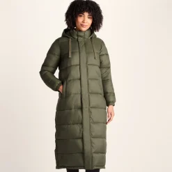 Cautley Womens Long Padded Shower Resistant Jacket - Khaki