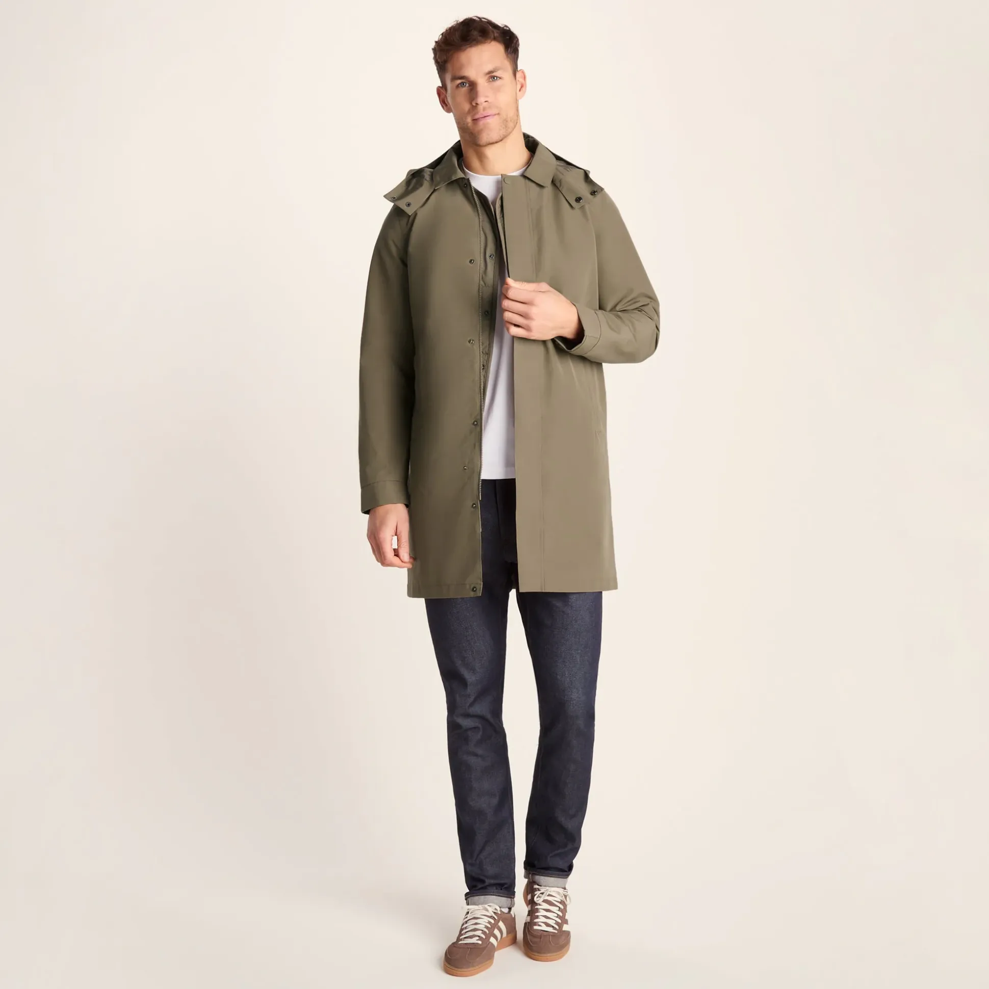 Chester Mens Waterproof Car Coat - Mushroom