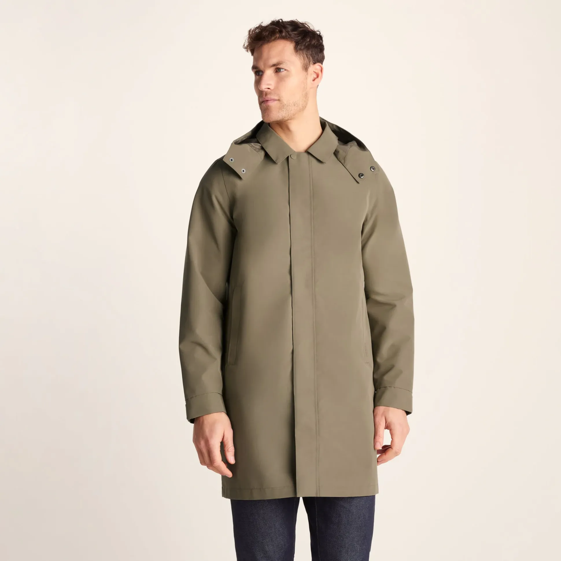 Chester Mens Waterproof Car Coat - Mushroom
