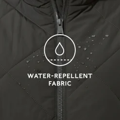 Cirnan Womens Shower Resistant Insulated Packaway Jacket - Washed Black