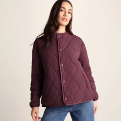 Cleadon Womens Relaxed Fit Shower Resistant Lightweight Insulated Jacket - Black Raspberry