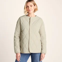 Cleadon Womens Relaxed Fit Shower Resistant Lightweight Insulated Jacket - Cool Beige