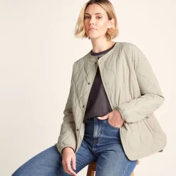Cleadon Womens Relaxed Fit Shower Resistant Lightweight Insulated Jacket - Cool Beige