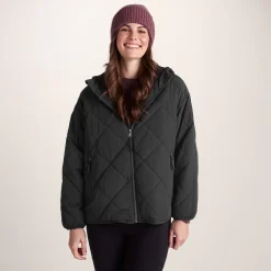 Corlae Womens Oversized Shower Resistant Insulated Jacket - Black