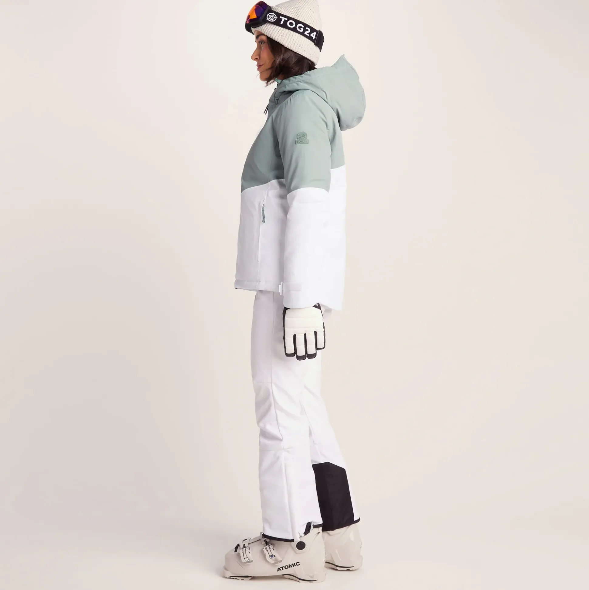 Corvara Womens Waterproof Insulated Ski Jacket - Mist Grey/Optic White