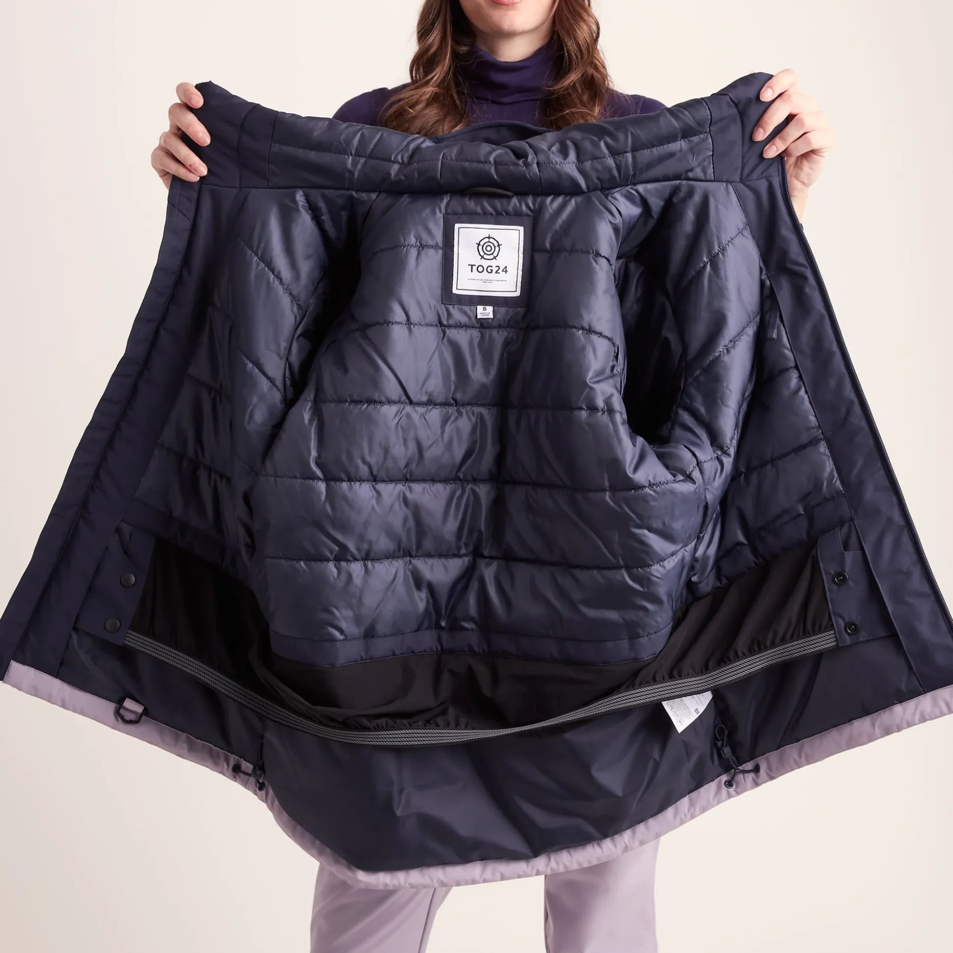 Corvara Womens Waterproof Insulated Ski Jacket - Oxford Blue/Lavender Grey