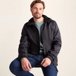 Craven Mens Waterproof Packaway Jacket - Black
