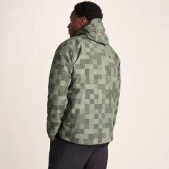 Craven Mens Waterproof Packaway Jacket - Green Pixel