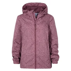 Craven Womens Waterproof Packaway Jacket - Black/Raspberry Wiggle Print