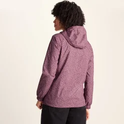 Craven Womens Waterproof Packaway Jacket - Black/Raspberry Wiggle Print