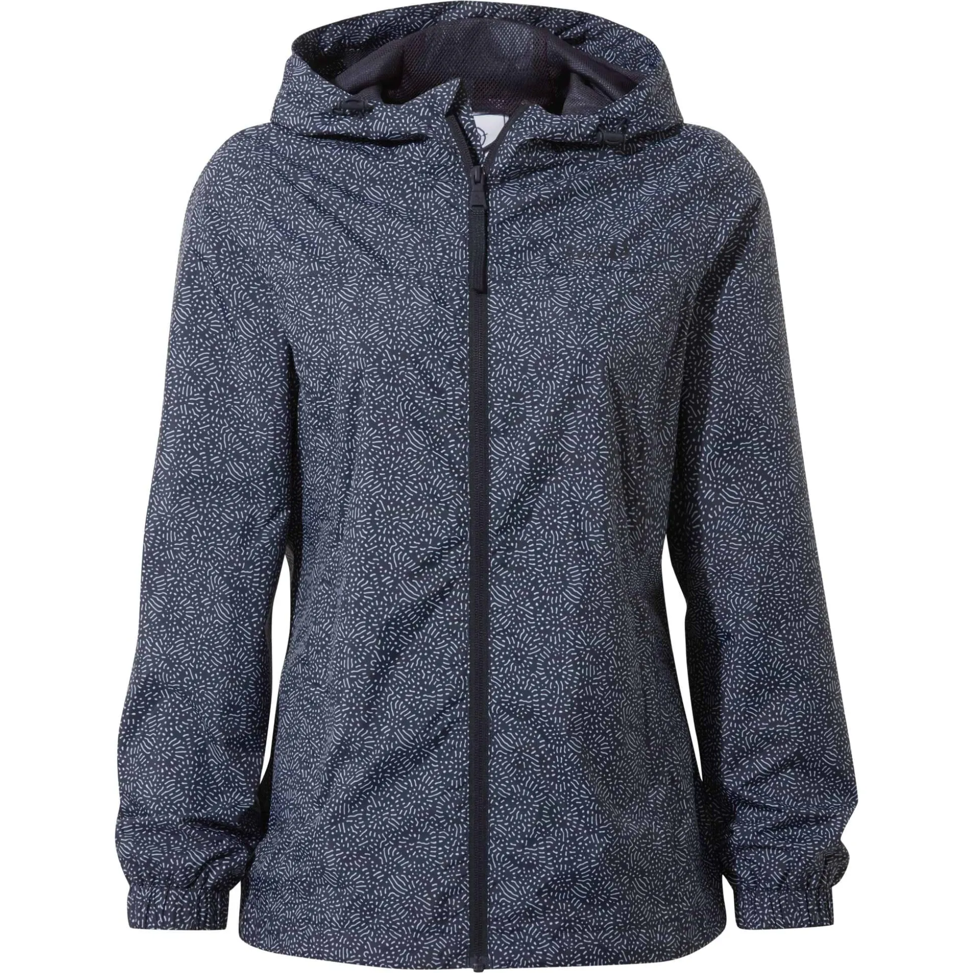 Craven Womens Waterproof Packaway Jacket - Dk Indigo Abstract Print