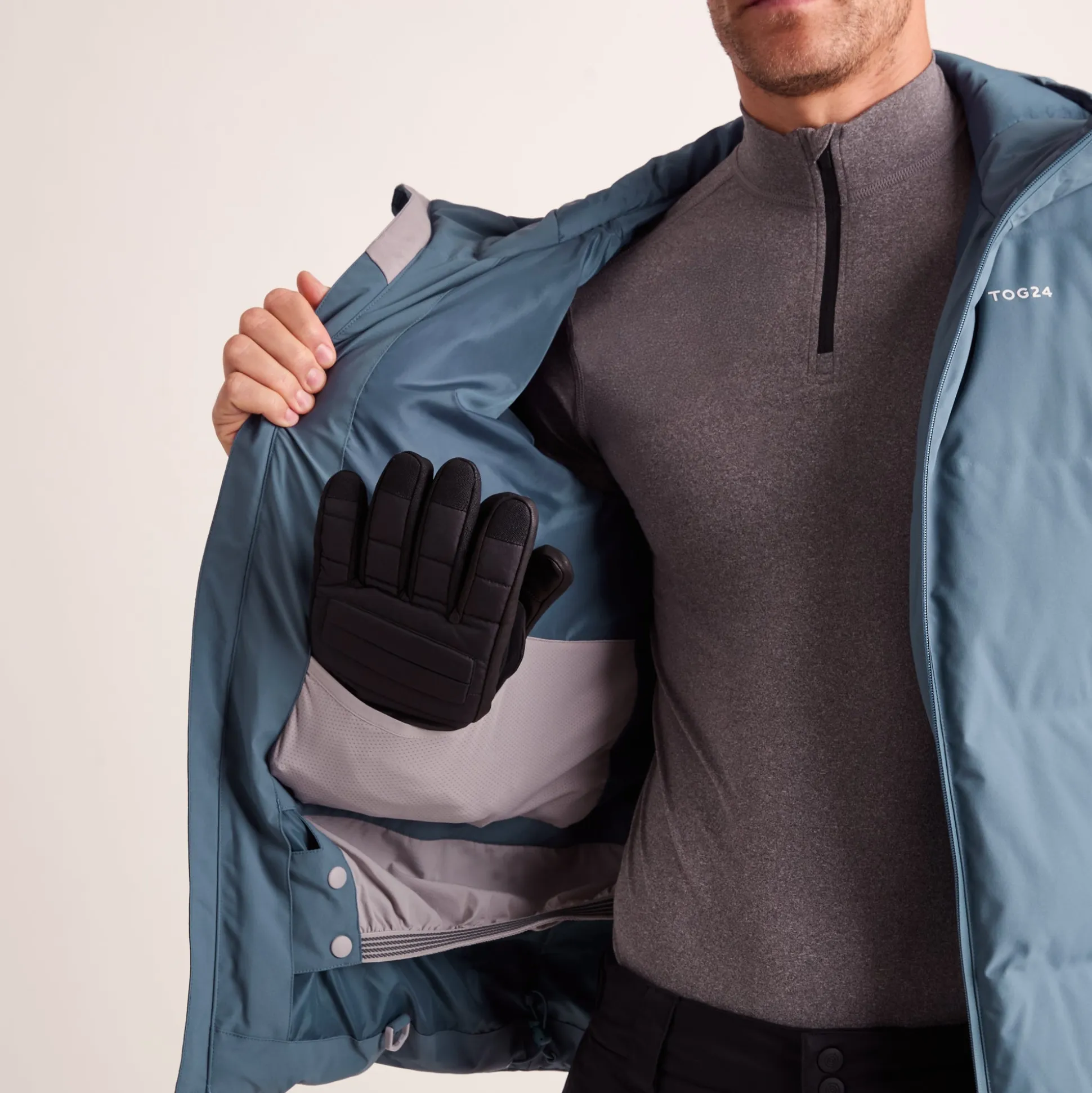 Davos Mens Shower Resistant Insulated Ski Jacket - Fjord Blue