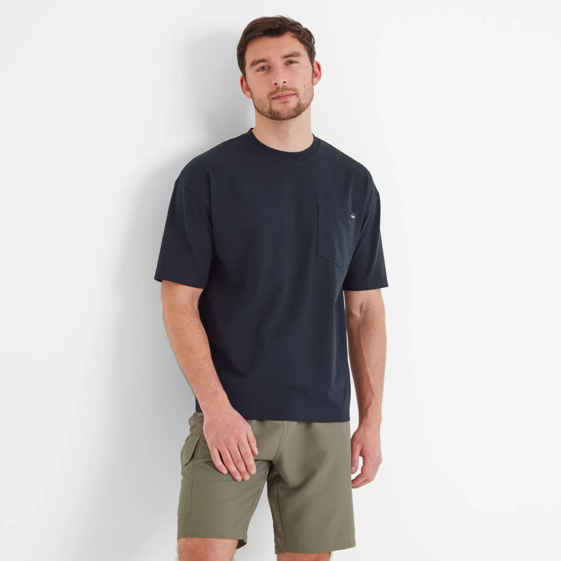 Denva Mens Oversized Premium Heavyweight 100% Cotton Jersey T-Shirt - Dark Indigo