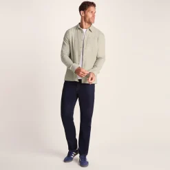 Draper Mens Long Sleeve Cotton Herringbone Shirt - Hazelnut