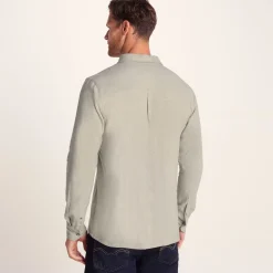 Draper Mens Long Sleeve Cotton Herringbone Shirt - Hazelnut