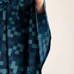 Drench Unisex Waterproof Poncho - Blue Pixel Print