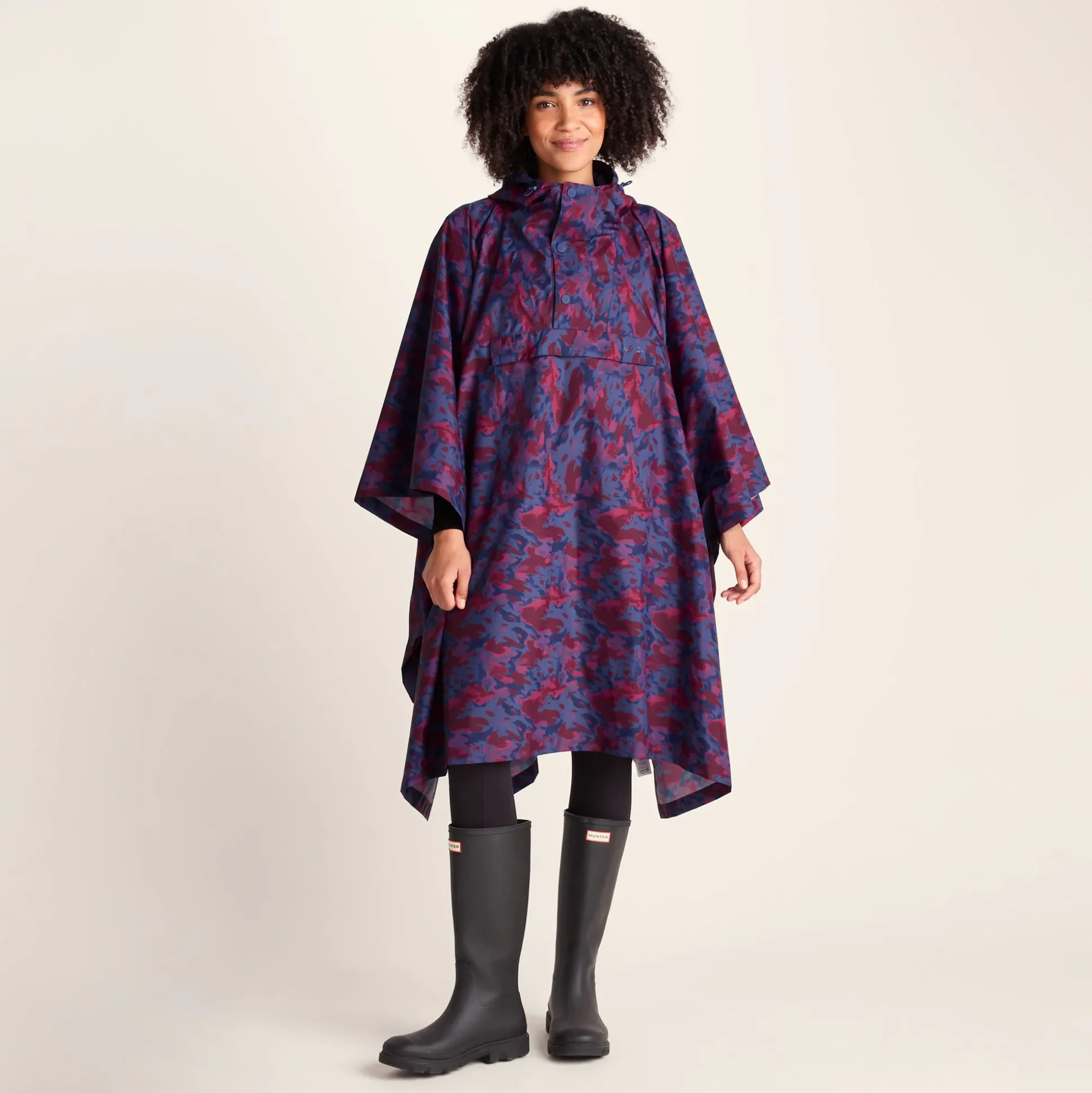Drench Unisex Waterproof Poncho - Oxford Blue Abstract Print