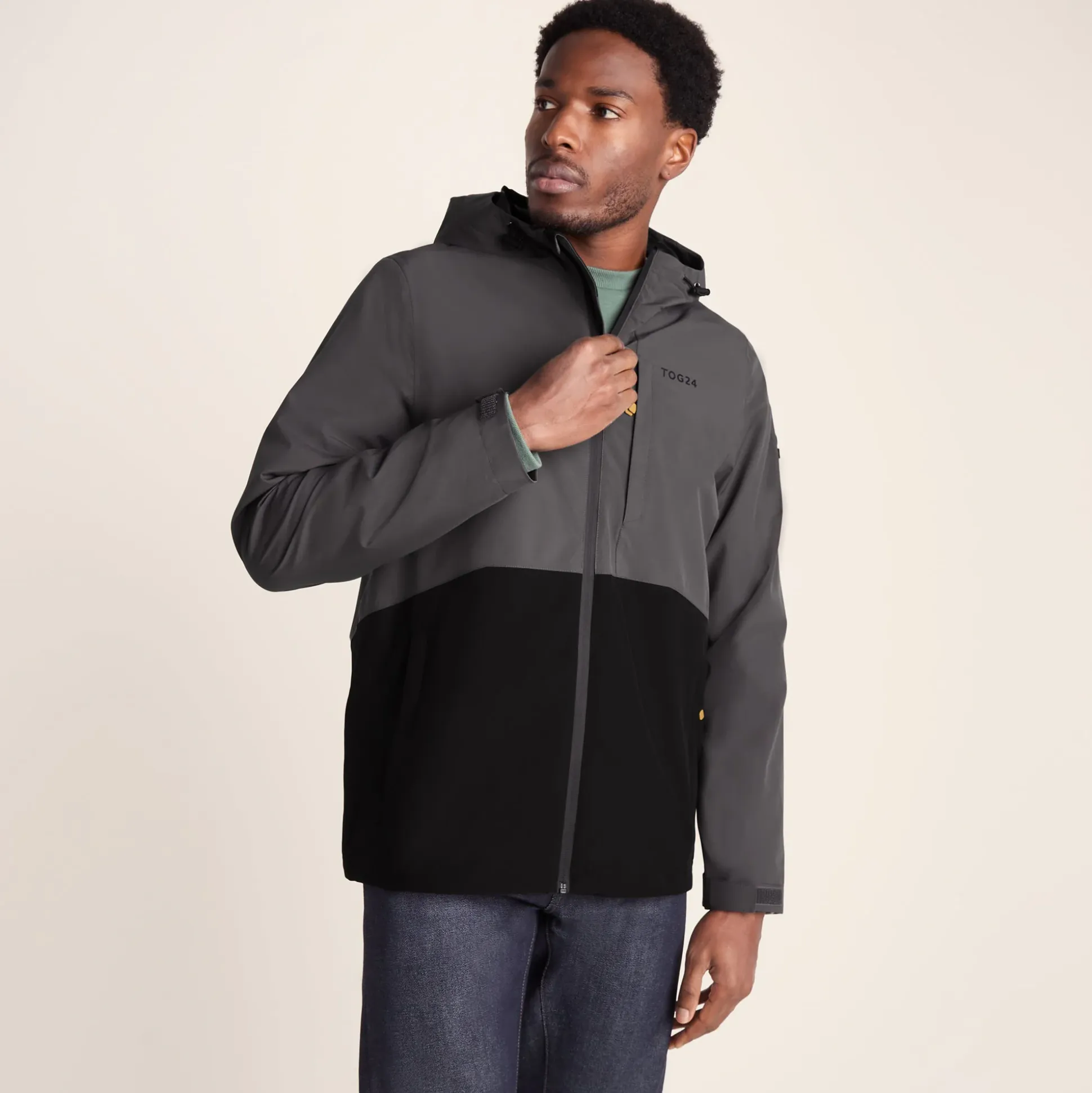 Ellon Mens Waterproof Jacket - Black/Deep Slate
